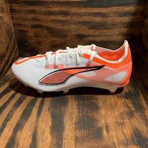 Puma Ultra 5 Match FG/MG 108166-01 Soccer Cleats‎ Football White Orange Mens 9